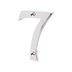 76mm Screw Fix Door Numeral - 7 - Polished Chrome
