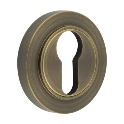 Burlington BUR61 by Frelan Escutcheon on Plain Rose - 53mm Diameter - Euro - Antique Brass