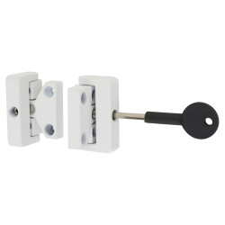 Metal Window Lock - White - Pack of 2 with 1 Key