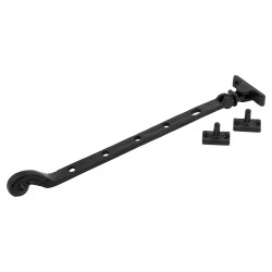 Olde Forge Tudor Casement Window Stay - 12"/300mm Length - Antique Black Iron