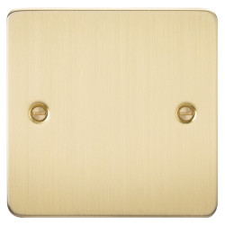 Knightsbridge 1 Gang Flat Plate Blank Plate - Brushed Brass