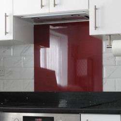 Altro Aluminium Kitchen Splashback - 900 x 750mm - Gloss Burgundy Red
