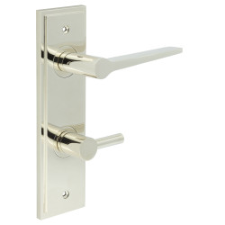 Burlington Frelan Polished Nickel Fire Rated DIN Bathroom Door Handles - Knightsbridge - Inner 3 - 200 x 55mm
