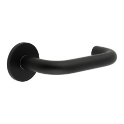 CRES by Frelan Black Unsprung 19mm Fire Rated Return to Door Handles on Round Rose - CR-106 Range