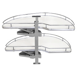 Emuca Supra Lake Corner Pull Out Organiser - Cabinet Width 860mm - Right Hand - White