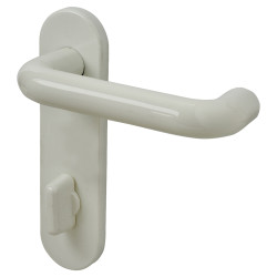 Hoppe AR600/25 Diamond White Nylon Steel Core Safety Bathroom Door Handles - 78mm c/c - Paris Range