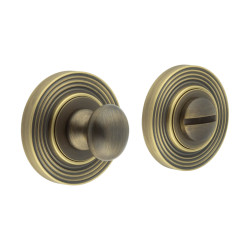 Burlington by Frelan Inner 1 Turn & Release with Reeded Rose - 47mm Diameter - Antique Brass