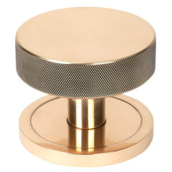 From The Anvil Brompton Round Knurled Centre Door Knob - 90mm Rose - Polished Bronze