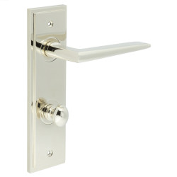 Burlington by Frelan Polished Nickel Fire Rated DIN Bathroom Door Handles - Mayfair - Inner 1 - 200 x 55mm
