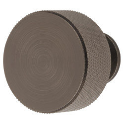 Carlisle Brass Knurled Radio Round Cabinet Knob - 35mm Diameter - Anthracite Grey