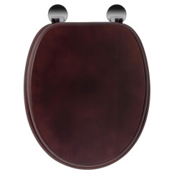 Croydex Davos Flexi-Fix Standard Close Wooden Toilet Seat - Mahogany