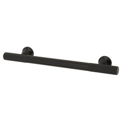 Altro York 12mm Partially Knurled T-Bar Cabinet Pull Handle - 128mm Centres - Matt Black