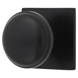 Alexander & Wilks Quantock Cabinet Knob on Square Backplate - 34mm Diameter - Matt Black