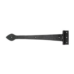 Olde Forge Tudor Plain Door Tee Hinge - 430 x 101mm - Antique Black Iron - Pair