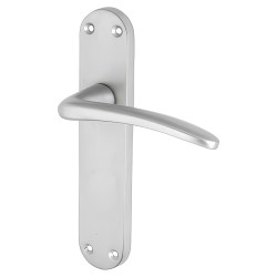 Touchpoint Satin Chrome Latch Door Handles - Salerno Range - 182 x 39mm