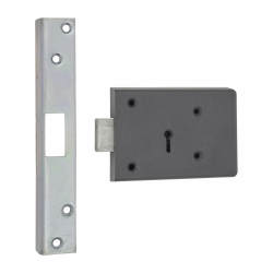 Fire Brigade FB1 Rim Deadlock - 110mm Case - 45mm Backset - Right Hand - Silver