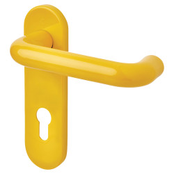 Hoppe AR600/23 Golden Yellow Nylon Steel Core Euro Lock Door Handles - 72mm c/c - Paris Range