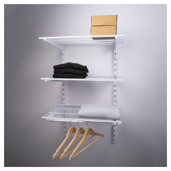 Altro Wardrobe Kit - 1 Bay & 3 x Ventilated Wire Shelf - White