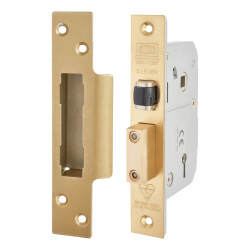 UNION 3K74 BS3621:2007 Mortice Sashlock - 80mm Case - 53mm Backset - Polished Brass
