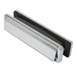 Fab & Fix - uPVC/Timber - Nu-Mail Letter Plate - 310 x 68mm - Door Thickness 40-80mm - Bright Chrome