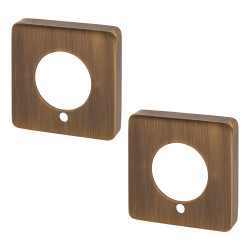 Jigtech Square Privacy Rose Cover - Antique Brass