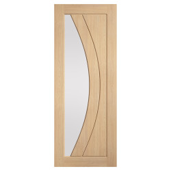 LPD Girona 1 Light Clear Glazed Pre-Finished Solid Internal Door - 2040 x 826 x 40mm - Oak