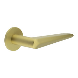 CRES by Frelan Satin Brass Fixed Dead Door Handles on Round Rose - CR-107 Range