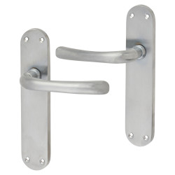 Touchpoint Satin Chrome Latch Door Handles - Sassari Range - 182 x 39mm