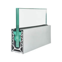 Barrier Sabco Base Fix 2500mm Balustrade Rail Kit - 21.5mm Glass Kit - Satin Stainless Steel