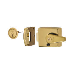 ERA Double Locking Nightlatch - 60mm Backset - Polished Brass Case/Cylinder