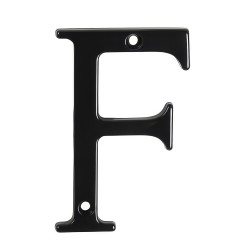76mm Screw Fix Door Letter - F - Black