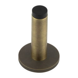 Burlington by Frelan Plain Projection Door Stop on Knurled Rose - 76mm Projection - Antique Brass