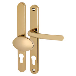 Fab & Fix Balmoral uPVC Offset Multipoint Lever/Pad Door Handle - 92/62mm c/c - Hardex Gold