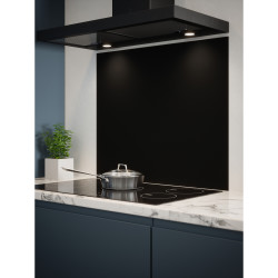 Self Adhesive Glass Kitchen Splashback - 750 x 900mm - Matt Black