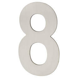 Altro 100mm Concealed Screw Fix Door Numeral - 8 - Satin Stainless Steel