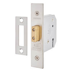 UNION 2177 3 Lever Deadlock - 77.5mm Case - 57mm Backset - Satin Stainless Steel