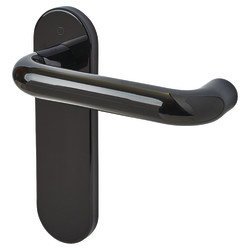 Hoppe AR600/21 Ebony Black Nylon Steel Core Safety Latch Door Handles - Paris Range - 165 x 46mm