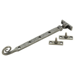 From The Anvil Monkey Tail Casement Window Stay - 10"/254mm Length - Pewter