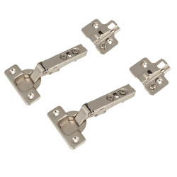 Klug Clip-On Soft Close Cabinet Hinge - 110° - Overlay - Zinc Plated - Pair