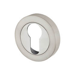 Touchpoint Escutcheon - 50mm Diameter - Euro - Satin/Polished Chrome