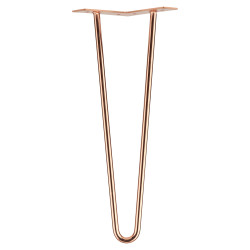 Rothley Hairpin Leg - 2 Pin - 350mm Height - Polished Copper