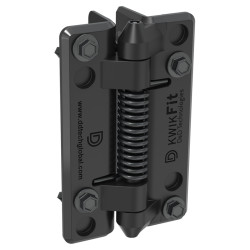 D&D Kwikfit Light Duty Nylon Spring Gate Hinge - Self-Closing - 110 x 70.3 x 34mm - Black - Pair