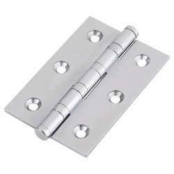 Performance Washered Butt Door Hinge - 75 x 50 x 2.5mm - Polished Chrome - Pair