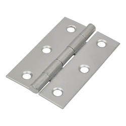 Steel Butt Door Hinge - 75 x 50mm - Durosil Silver Finish