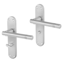 Touchpoint Satin Chrome Bathroom Door Handles - Bologna Range - 182 x 39mm