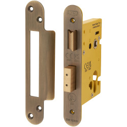 Altro Architectural Euro Profile Sashlock - 78mm Case - 57mm Backset - Radius - Antique Brass