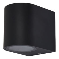 Forum Zink Antar Outdoor Up or Down Wall Light - IP44 - Black
