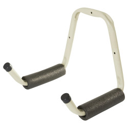 Rothley Heavy Duty Tubular Garage & Shed Padded Double Storage Hook - 255mm Depth - Cream & Black