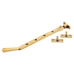 From The Anvil Newbury Casement Window Stay - 10"/250mm Length - Aged Brass