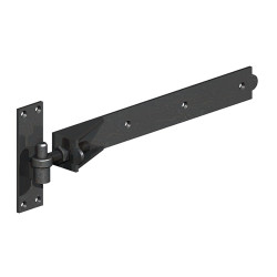 GateMate Medium Duty Adjustable Hook & Band Gate Hinge - 600 x 50mm - Epoxy Black - Pair